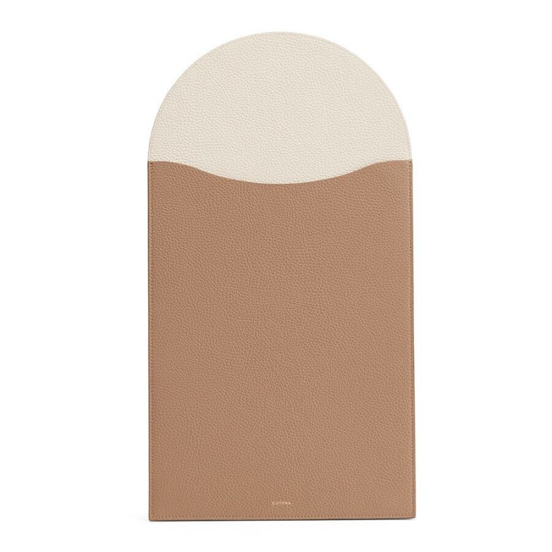 Cuyana Convertible Læder Laptop Taske Dame Khaki | EFW1232RY