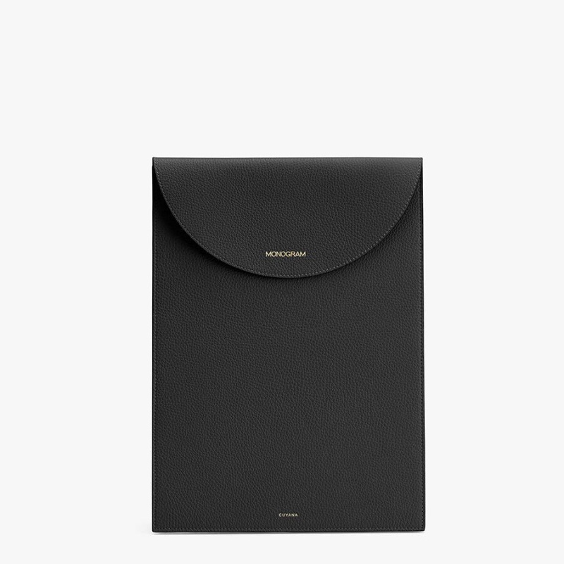 Cuyana Convertible Læder Laptop Taske Dame Sort | NJR8699RT