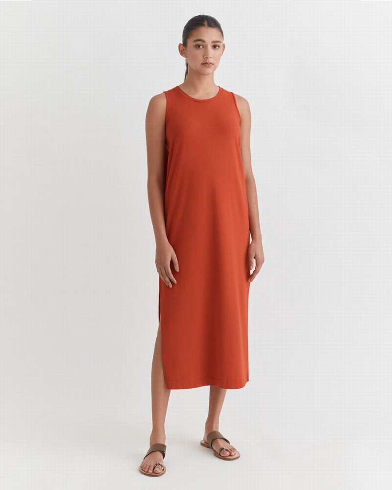 Cuyana Drape-Back Kjole Dame Orange | BXN1666QD