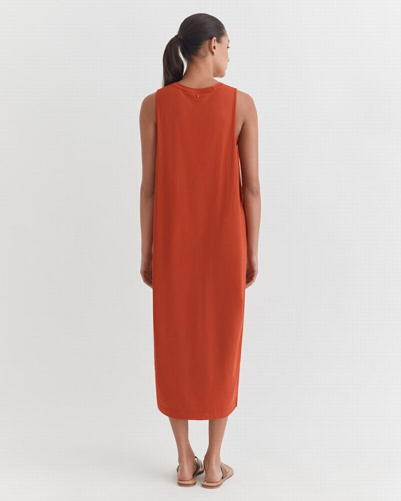 Cuyana Drape-Back Kjole Dame Orange | BXN1666QD