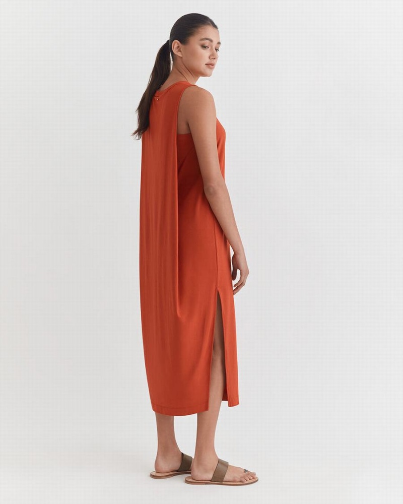 Cuyana Drape-Back Kjole Dame Orange | BXN1666QD