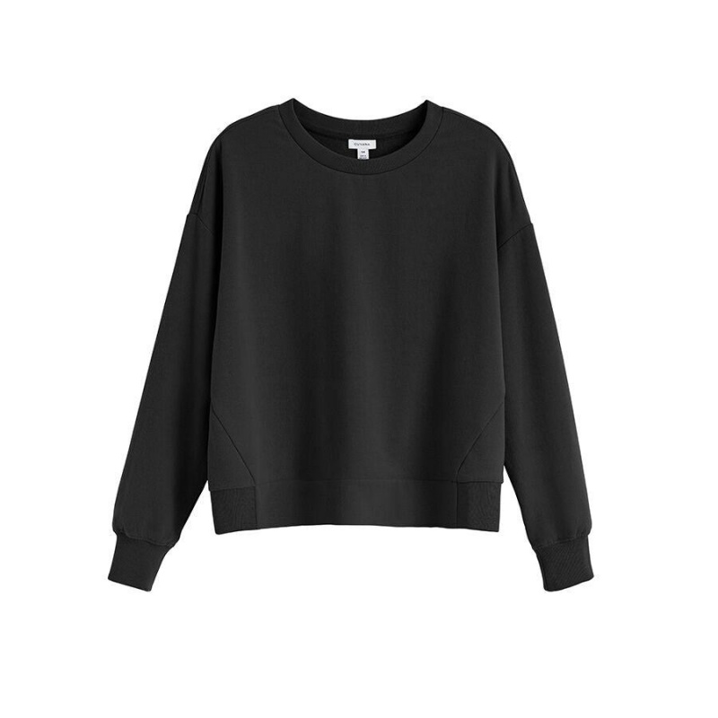 Cuyana Fleece Cropped Sweatshirts Dame Sort | HCQ1950ZU