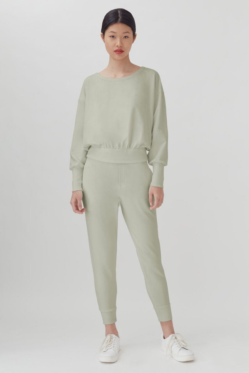 Cuyana French Terry Boatneck Sweatshirts Dame Grøn | VLR3157EF