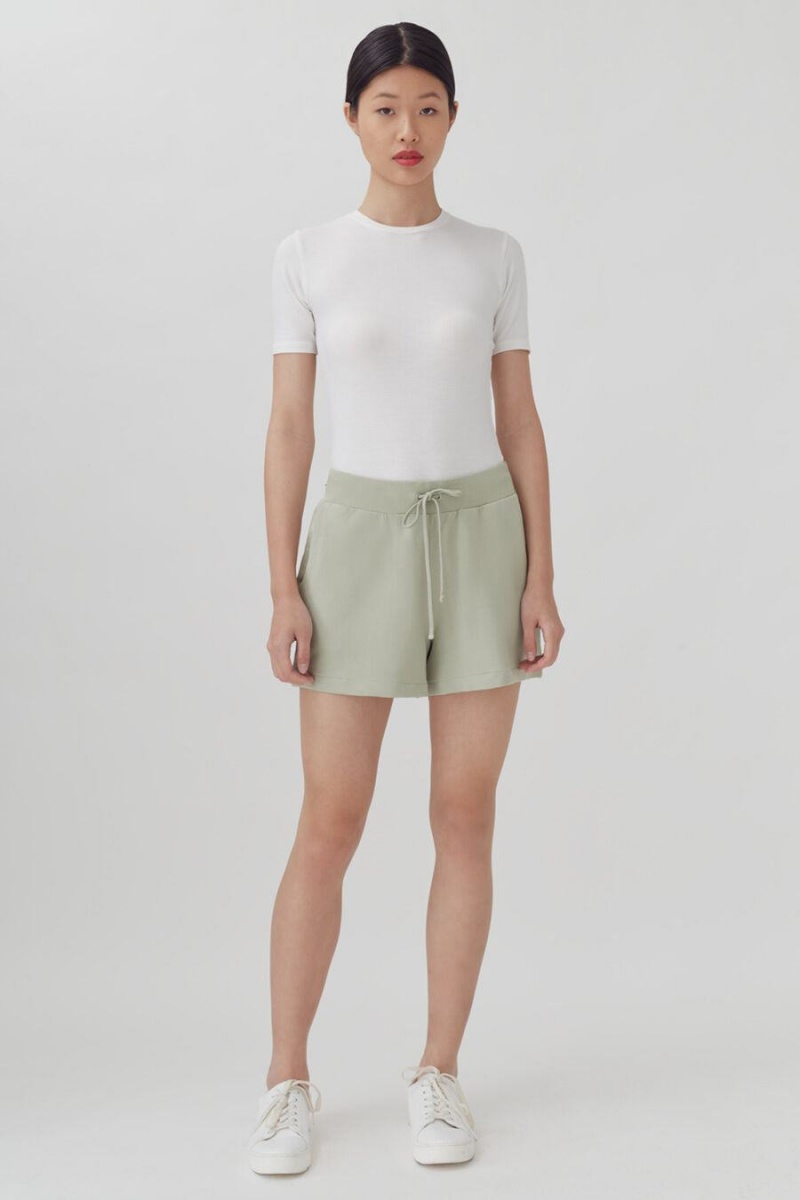 Cuyana French Terry Shorts Dame Grøn | UGI8091AM