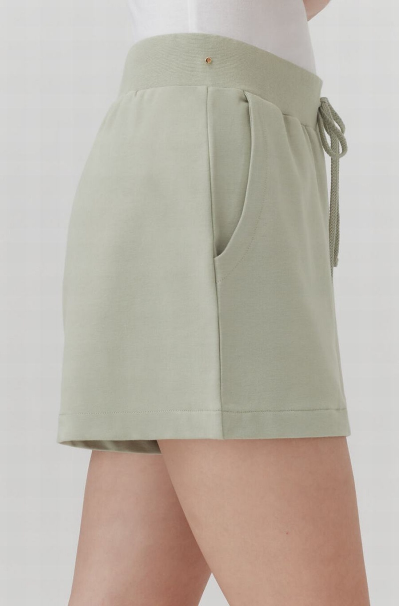 Cuyana French Terry Shorts Dame Grøn | UGI8091AM