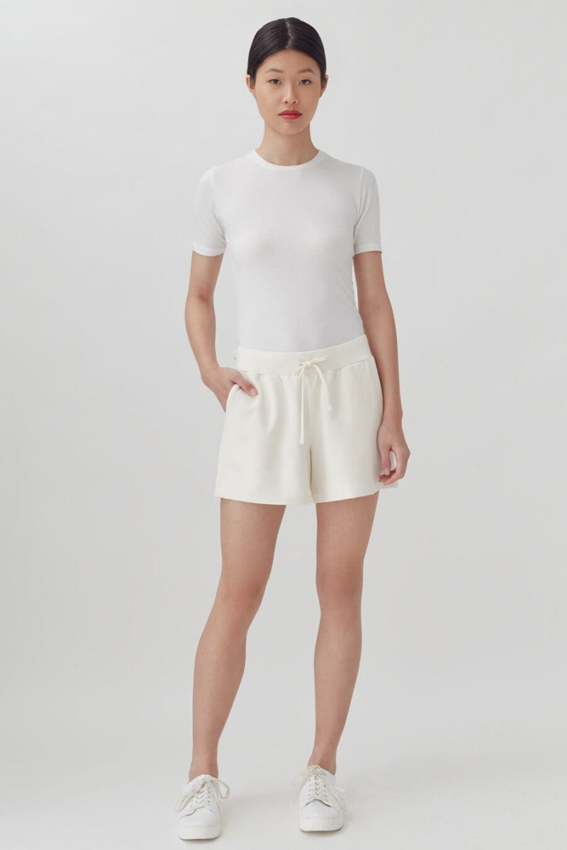 Cuyana French Terry Shorts Dame Hvide | CCT5638HY