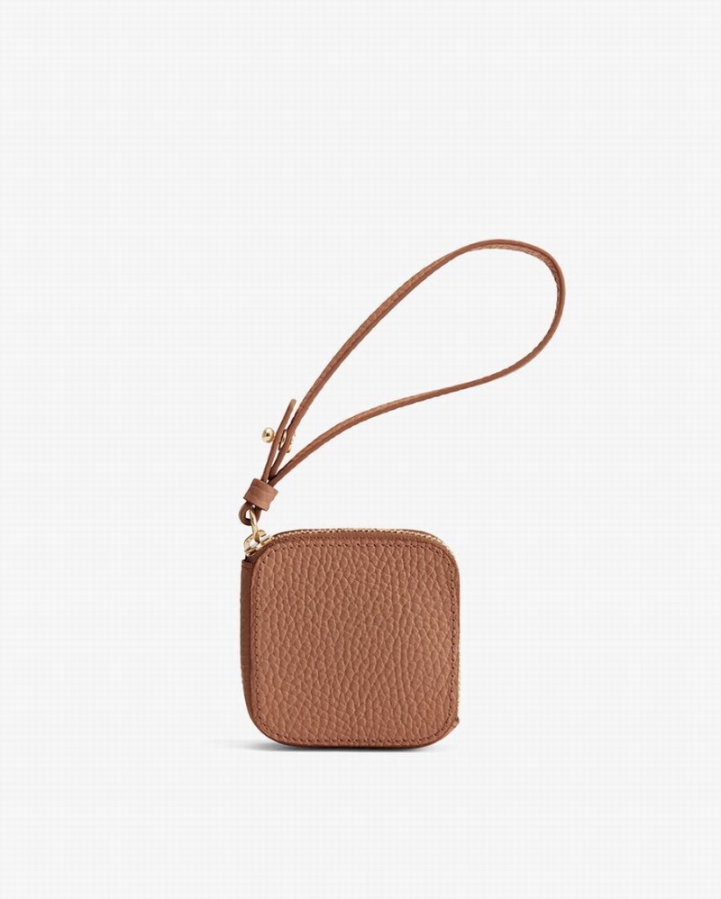 Cuyana Læder Airpod Etui Taske Dame Brune | ODO1080YX