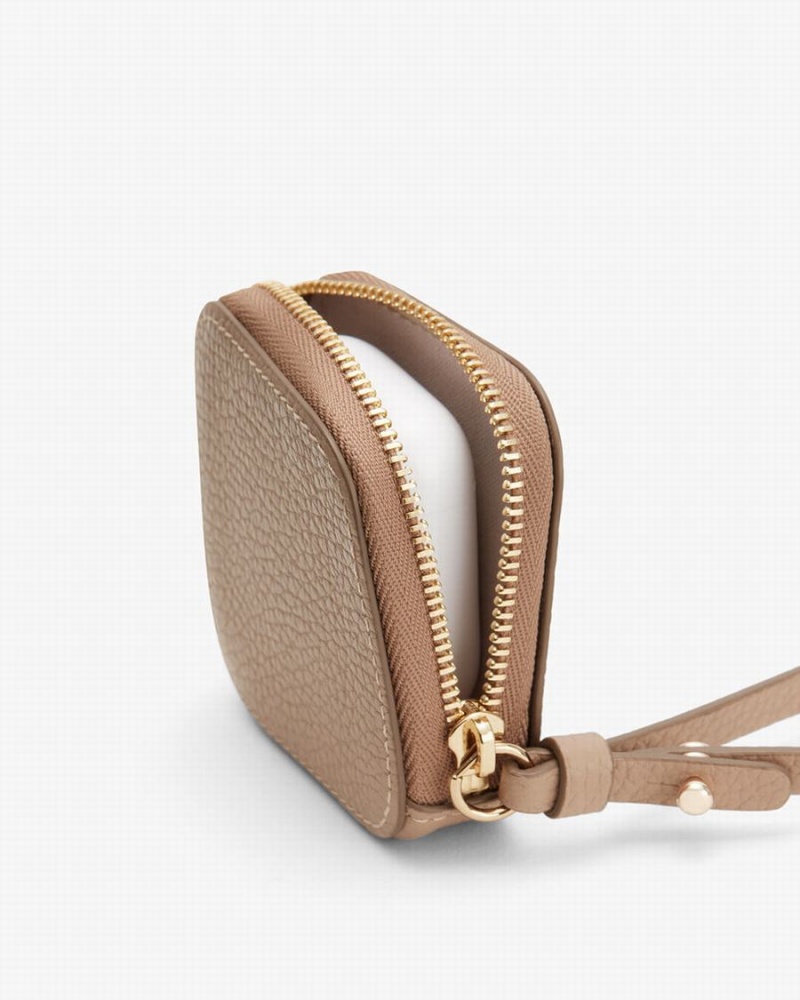 Cuyana Læder Airpod Etui Taske Dame Khaki | ACJ4856TQ