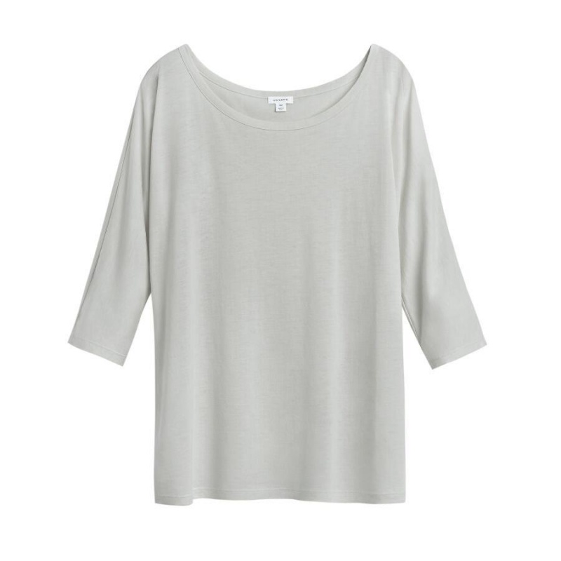 Cuyana Organic Pima Drape-Back T Shirts Dame Grå | BXK954NE