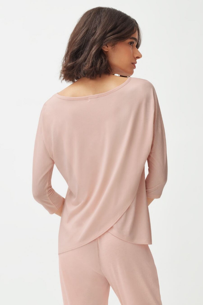 Cuyana Organic Pima Drape-Back T Shirts Dame Lyserød | LEQ7018BM