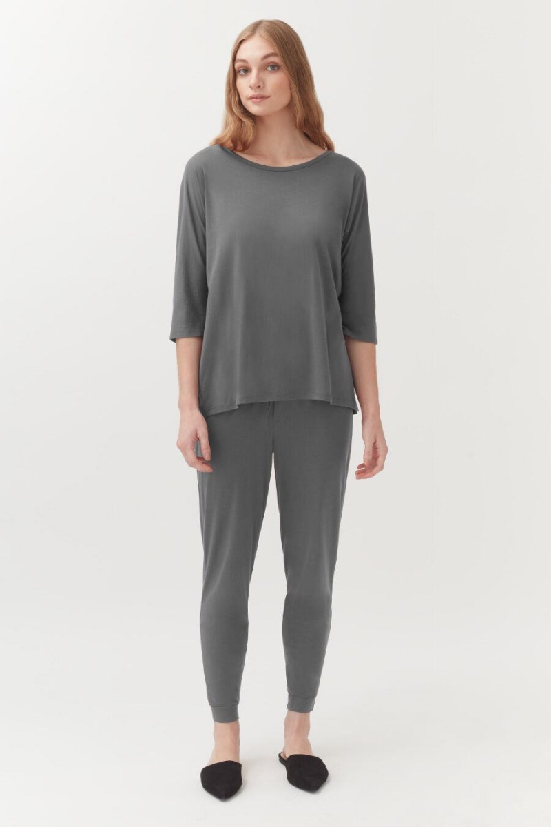 Cuyana Organic Pima Tapered Bukser Dame Grå | LRZ2293CQ