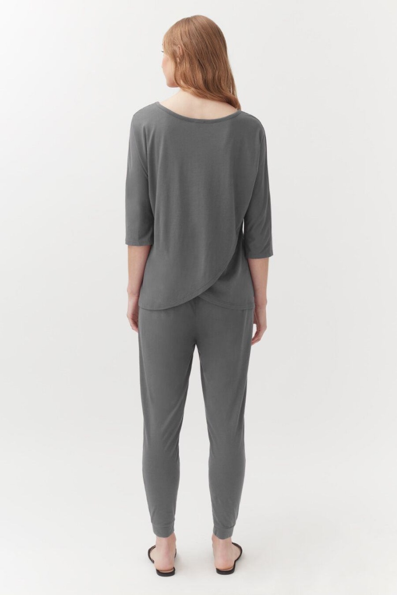 Cuyana Organic Pima Tapered Bukser Dame Grå | LRZ2293CQ