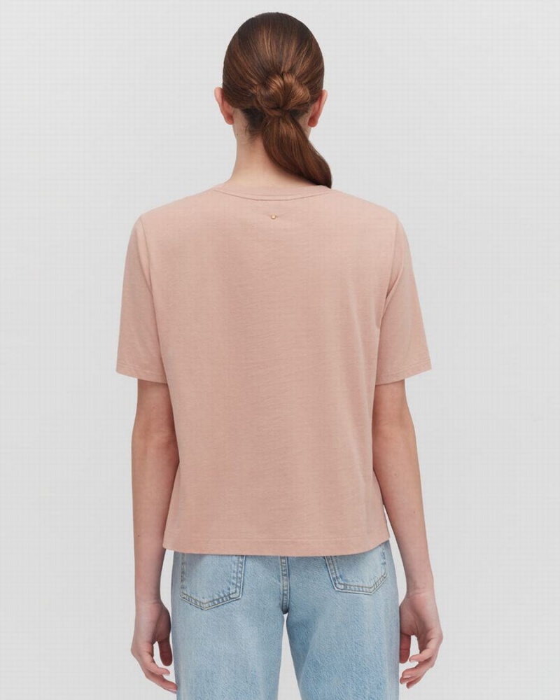 Cuyana Pima Cropped Tee T Shirts Dame Lyserød | OVE7761FS