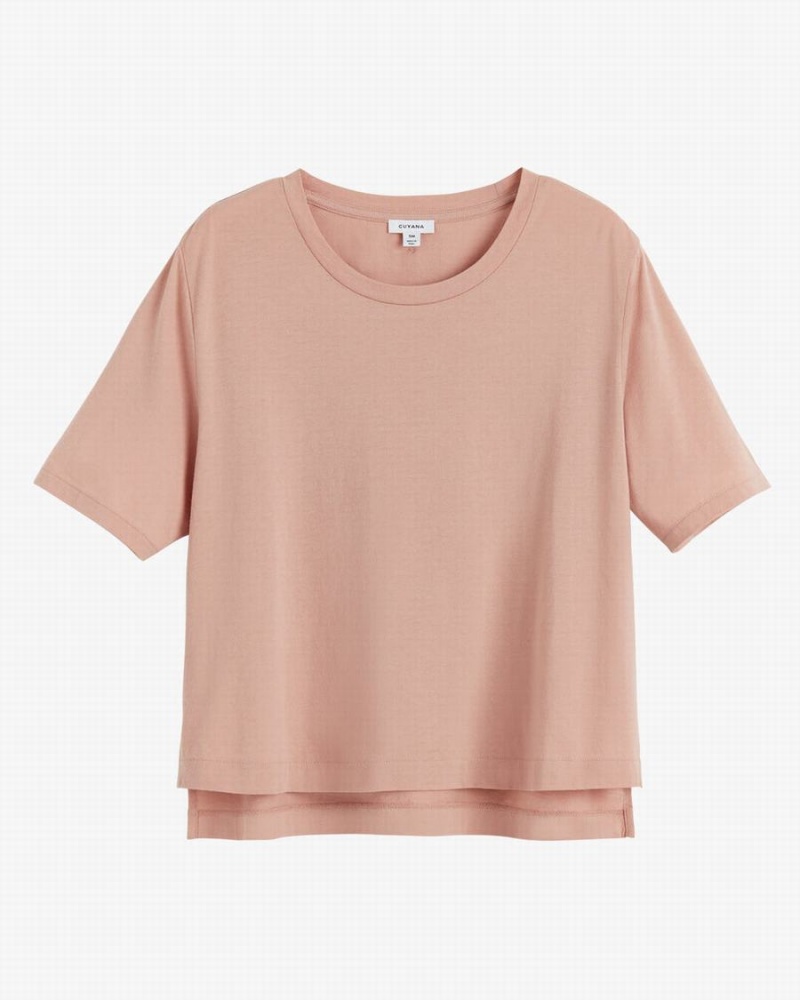 Cuyana Pima Cropped Tee T Shirts Dame Lyserød | OVE7761FS