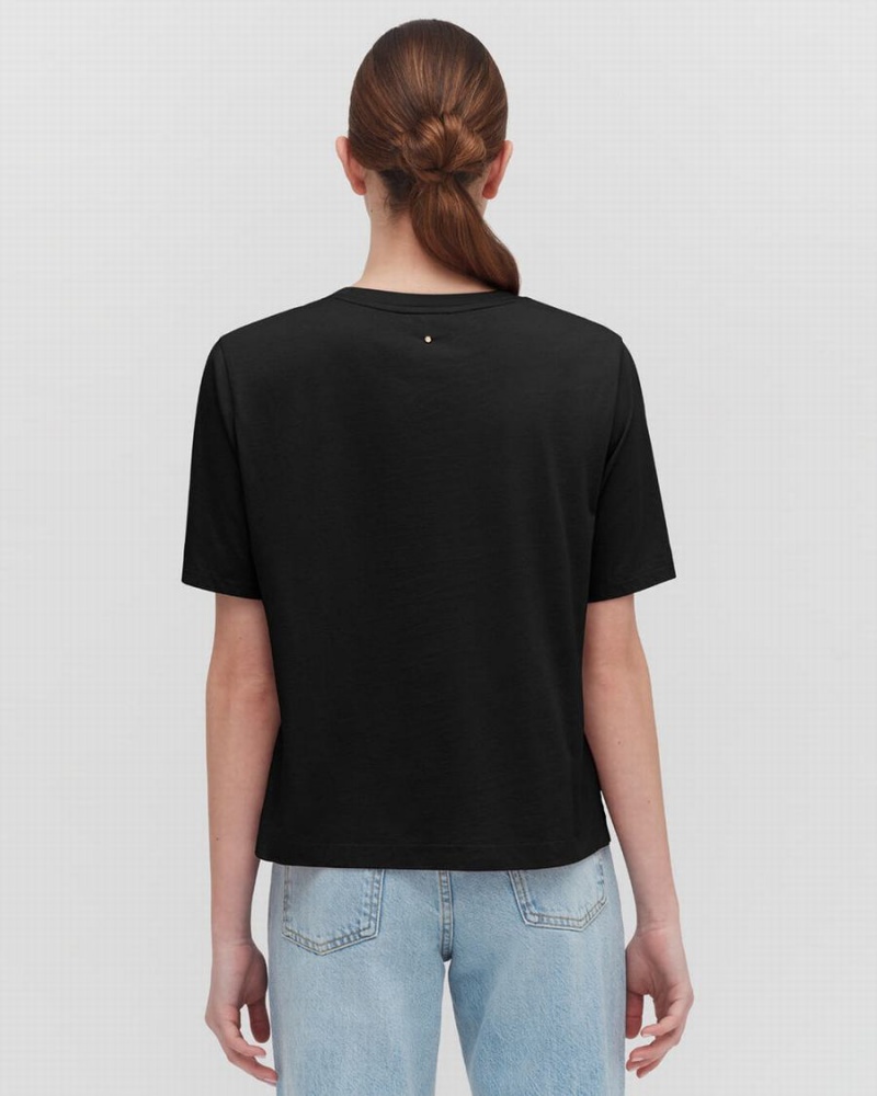 Cuyana Pima Cropped Tee T Shirts Dame Sort | IRO439KO