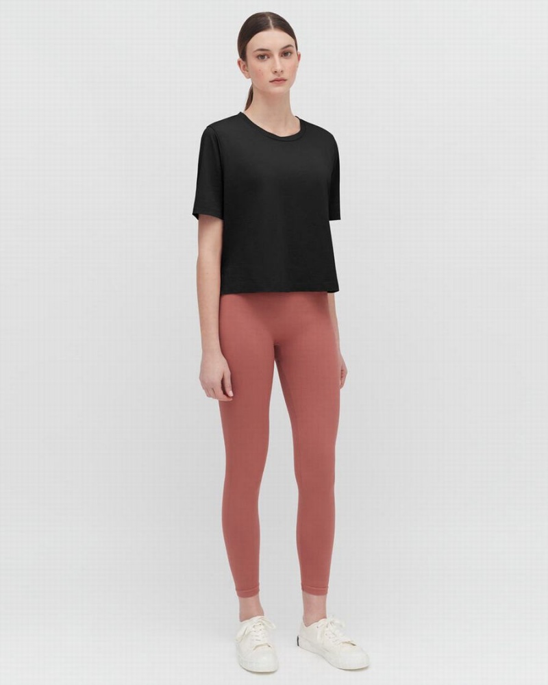 Cuyana Pima Cropped Tee T Shirts Dame Sort | IRO439KO