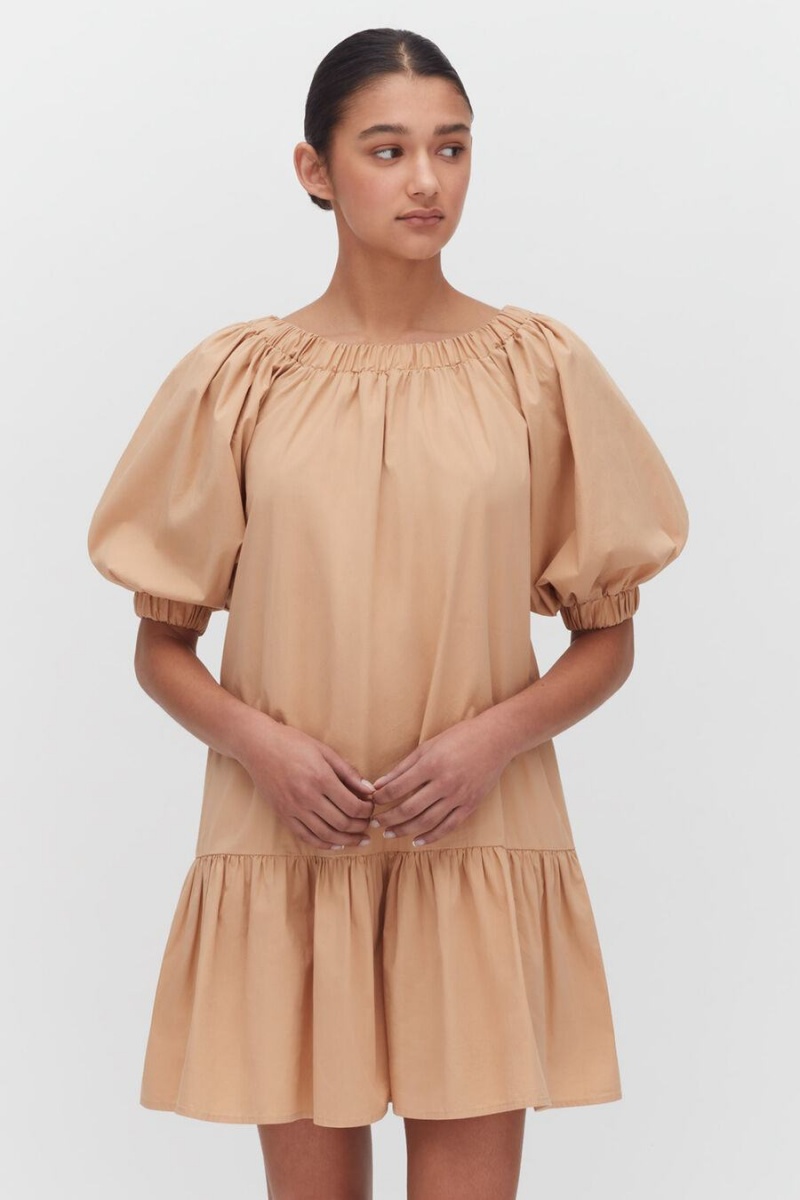 Cuyana Poplin Off The Shoulder Kjole Dame Lysekoral | TAK745DG