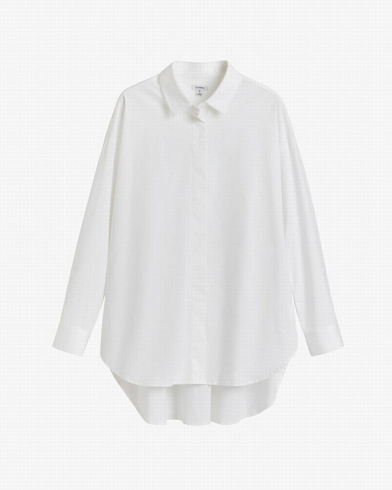 Cuyana Poplin Oversized Skjorte Dame Hvide | ZXB24100AO