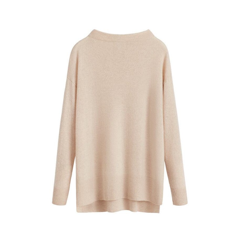 Cuyana Single-Origin Cashmere Funnel Neck Trøjer Dame Beige | FUB501KP