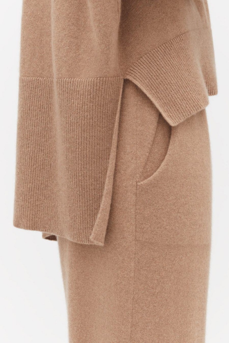 Cuyana Single-Origin Cashmere Open Side Trøjer Dame Brune | PRQ297GJ