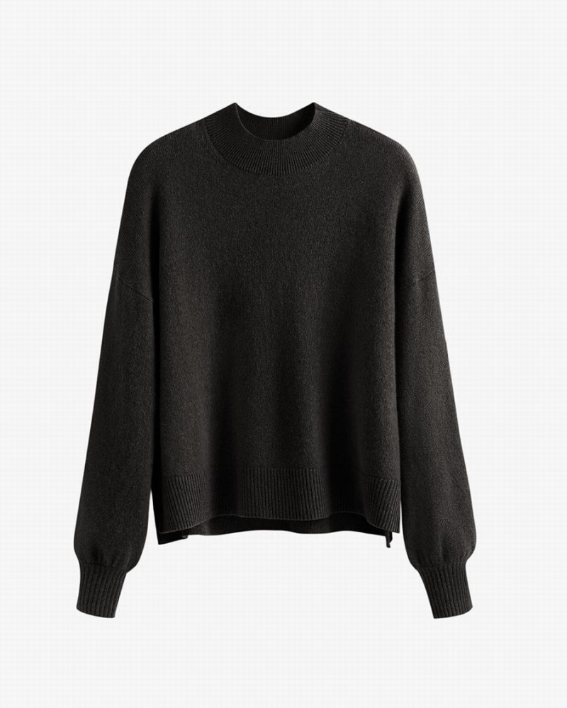 Cuyana Single Origin Cashmere Cropped Trøjer Dame Sort | BIX240UZ