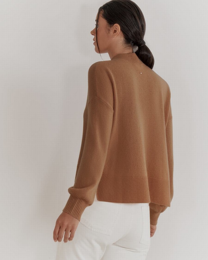 Cuyana Single Origin Cashmere Cropped Trøjer Dame Brune | NEA5598DA