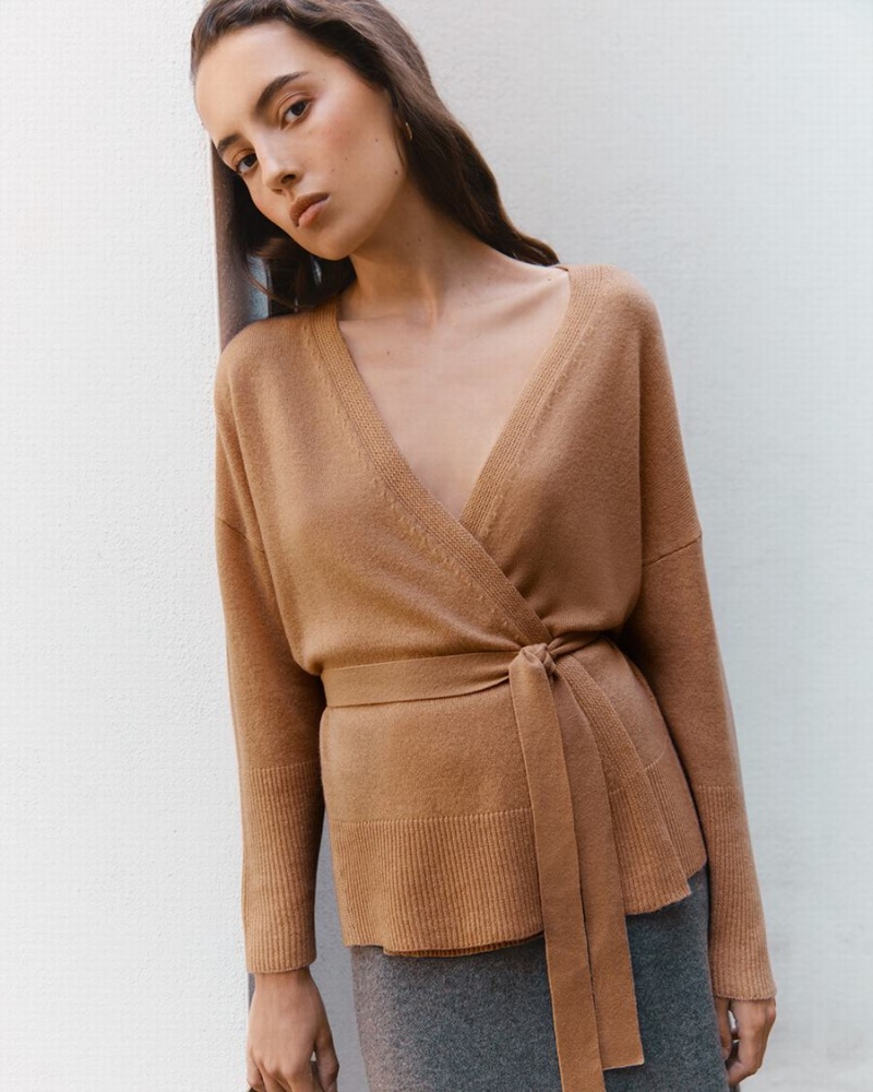 Cuyana Single Origin Cashmere Wrap Trøjer Dame Brune | VZT9039VD