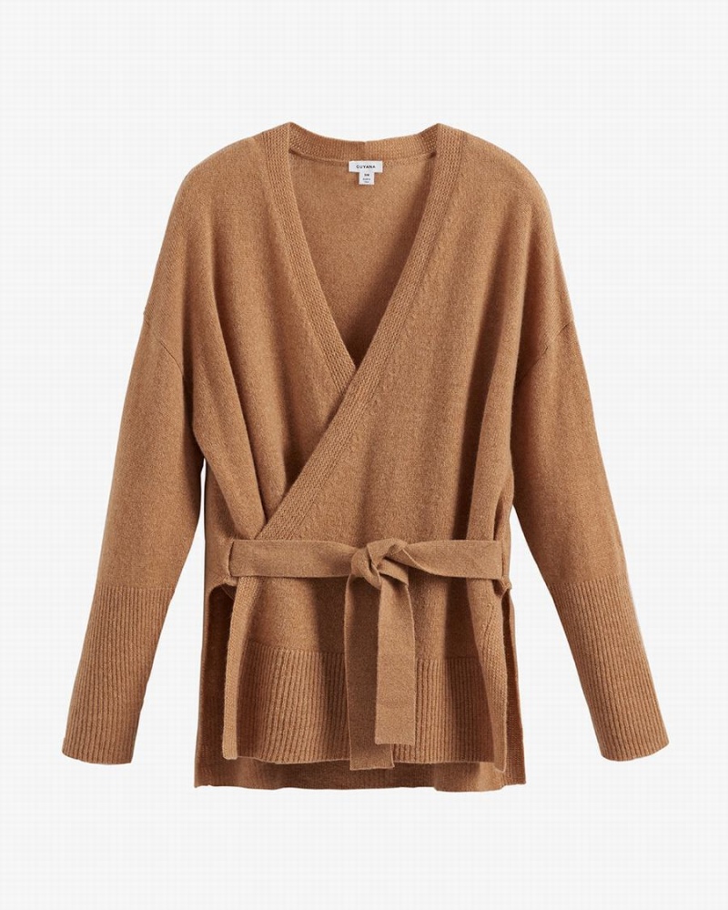 Cuyana Single Origin Cashmere Wrap Trøjer Dame Brune | VZT9039VD