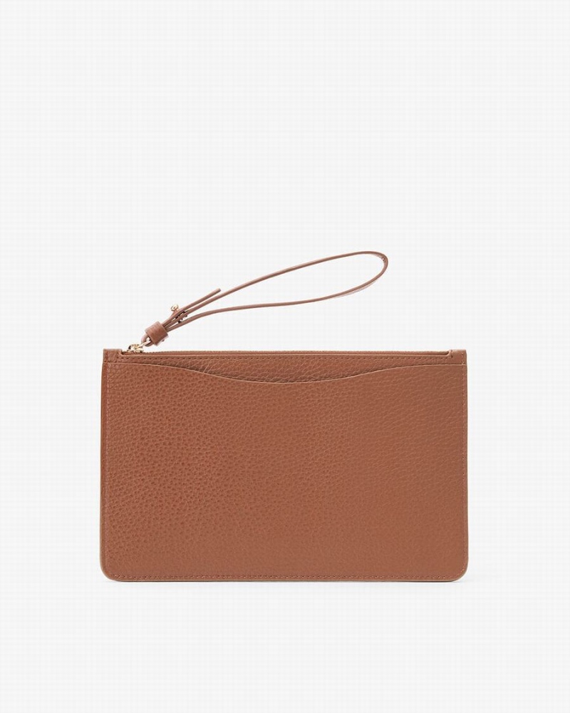 Cuyana Slim Wristlet Pung Dame Brune | ROA3188JI