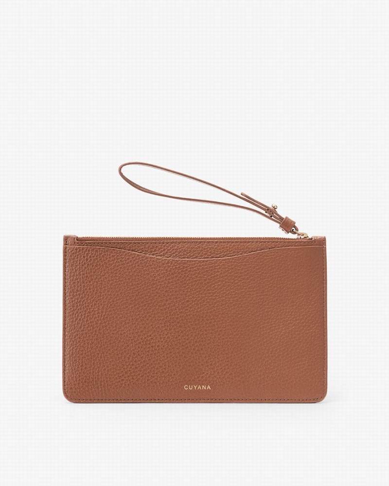 Cuyana Slim Wristlet Pung Dame Brune | ROA3188JI