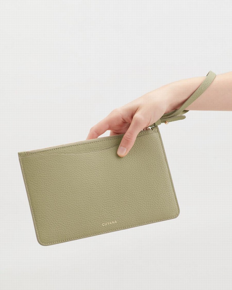 Cuyana Slim Wristlet Pung Dame Grøn | HEN9065LQ