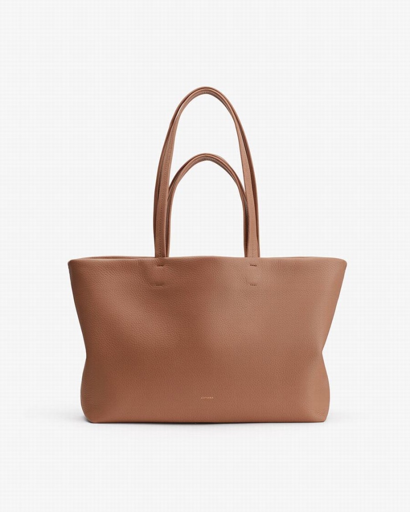 Cuyana Small Easy Tote Tasker Dame Brune | YVF1843PF