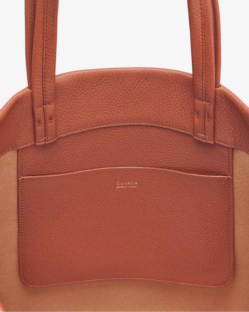 Cuyana Small Easy Tote Tasker Dame Rød Brune | YRN418FL