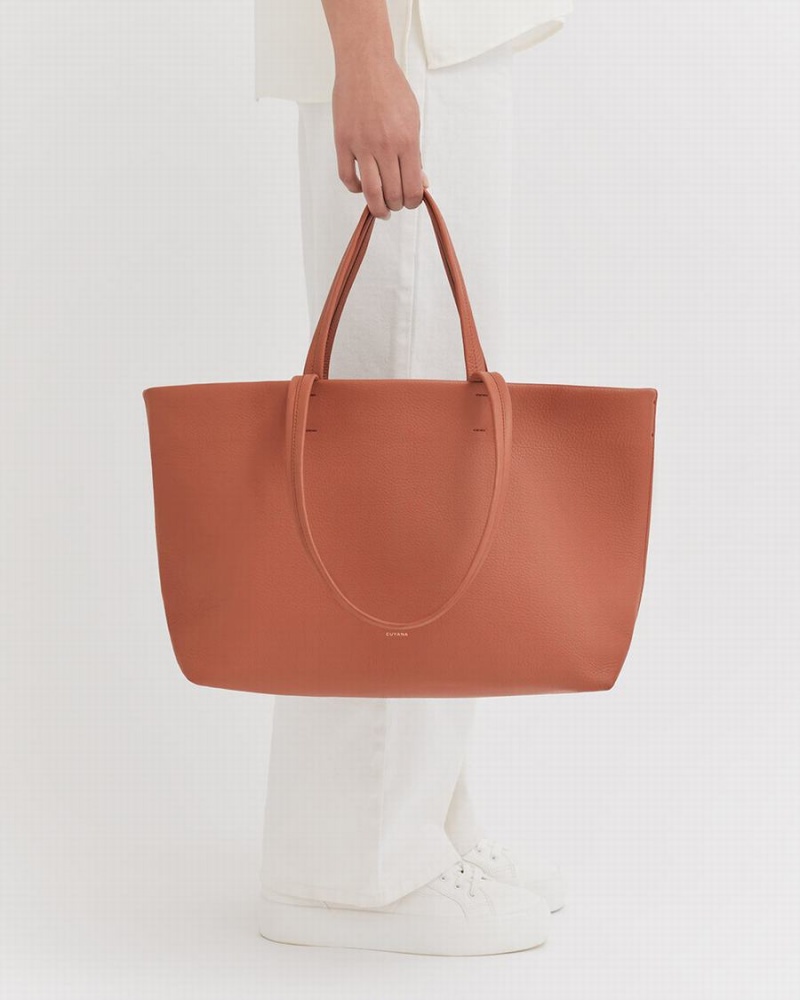 Cuyana Small Easy Tote Tasker Dame Rød Brune | YRN418FL