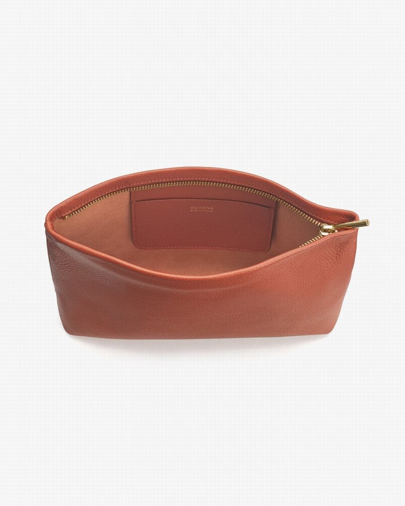 Cuyana Small Lynlås Pouches Dame Rød Brune | MSU8676GD