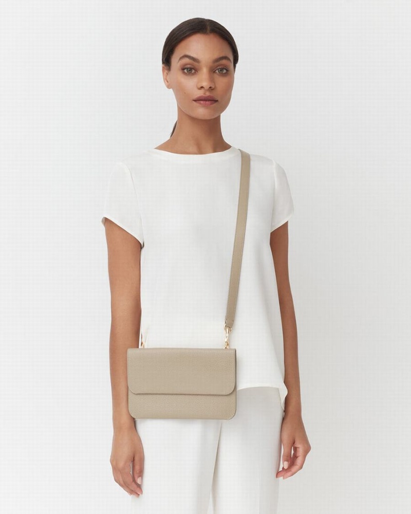 Cuyana System Flap Clutch Tasker Dame Grå | BHD3552GK