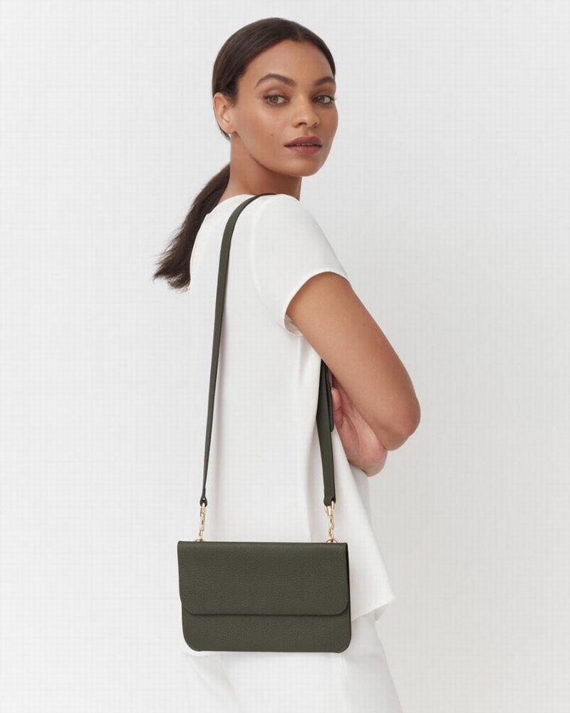 Cuyana System Flap Clutch Tasker Dame Mørkegrøn | CZA4470CQ