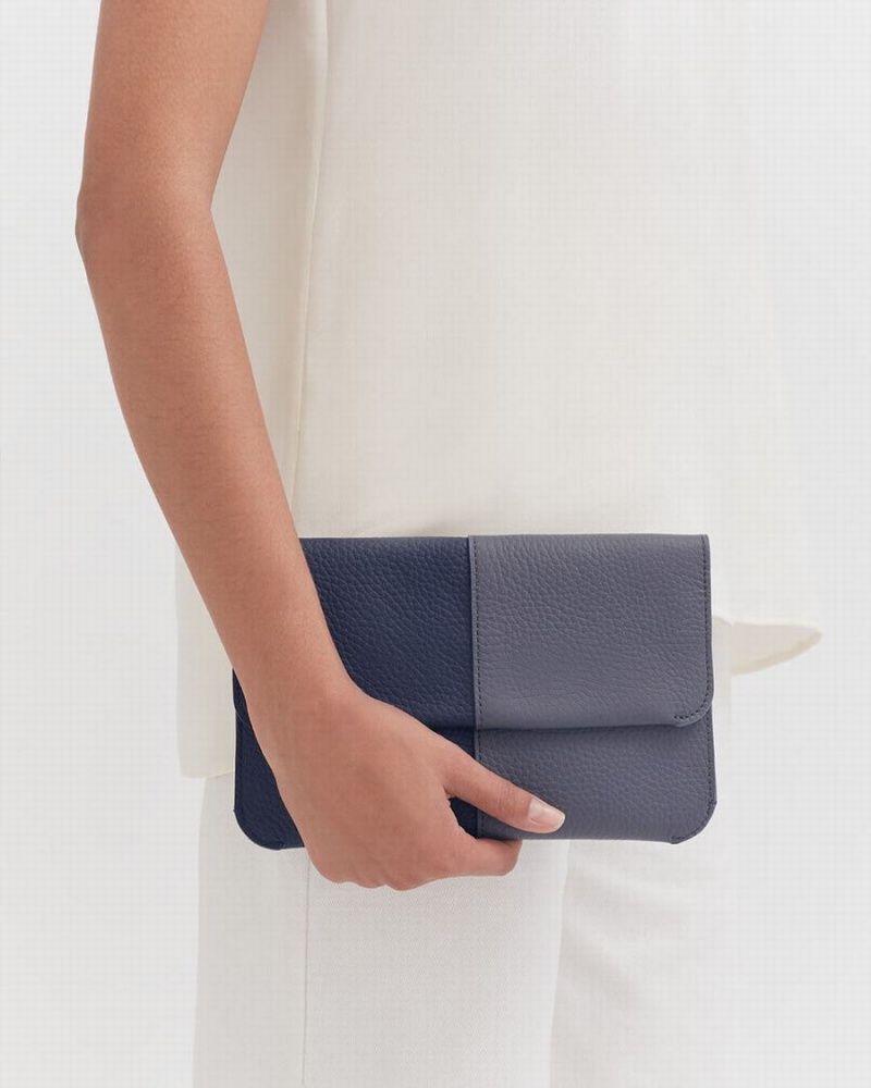 Cuyana System Flap Clutch Tasker Dame Mørkeblå | OCU5850XV