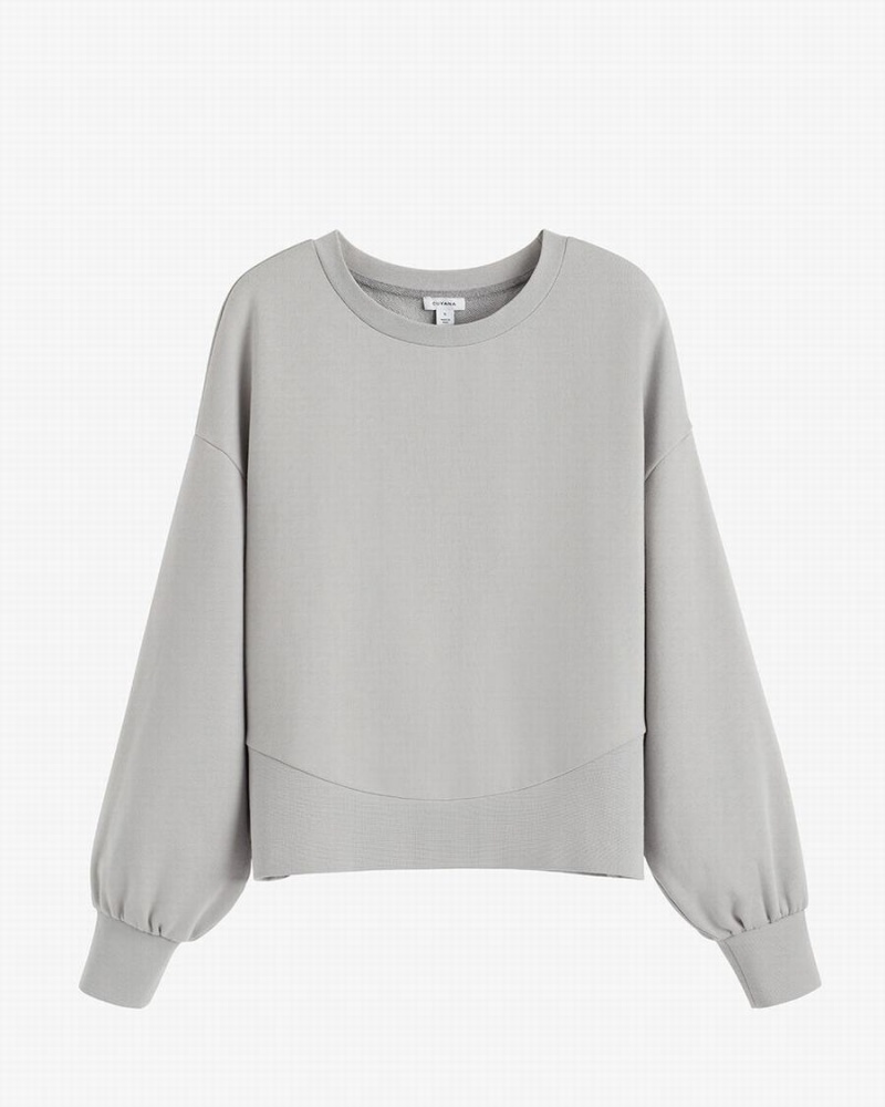 Cuyana Terry Balloon Sleeve Sweatshirts Dame Grå | MJD391BM