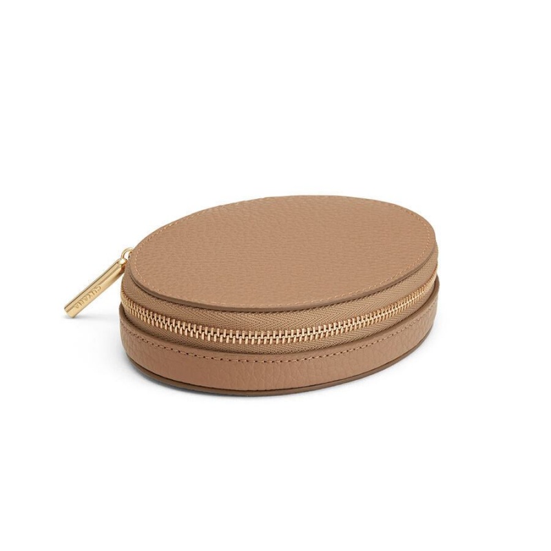 Cuyana Travel Jewelry Makeup Taske Dame Khaki | DGQ2759MD