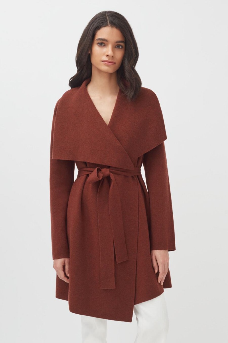 Cuyana Uld Cashmere Kort Wrap Frakker Dame Rød | WAV503BI