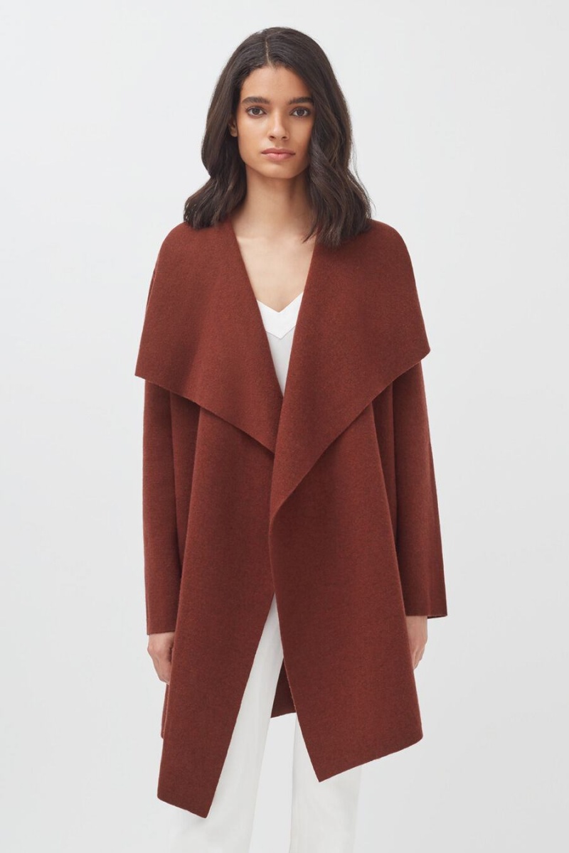 Cuyana Uld Cashmere Kort Wrap Frakker Dame Rød | WAV503BI