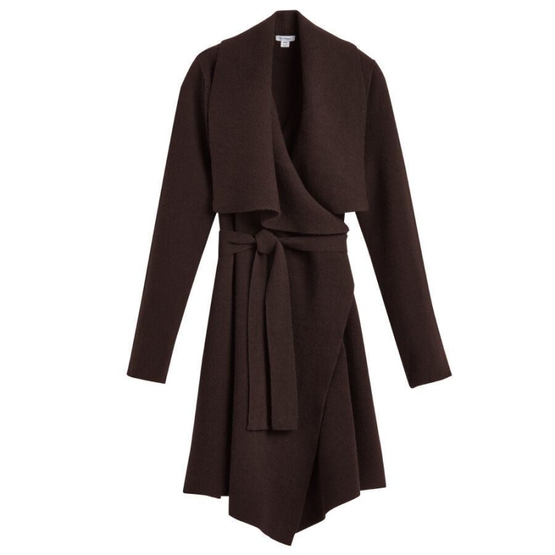 Cuyana Uld Cashmere Kort Wrap Frakker Dame Mørkebrune | IAT7150JZ