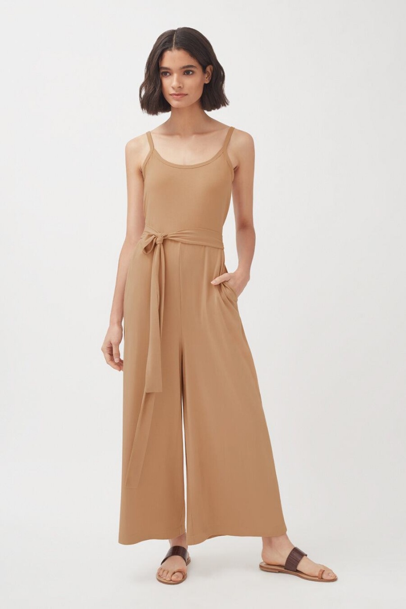 Cuyana V-Back Jumpsuit Dame Brune | MLV8514BP