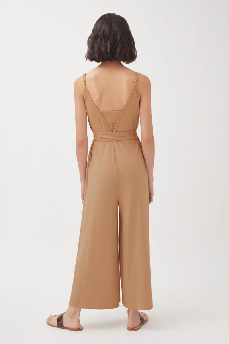 Cuyana V-Back Jumpsuit Dame Brune | MLV8514BP