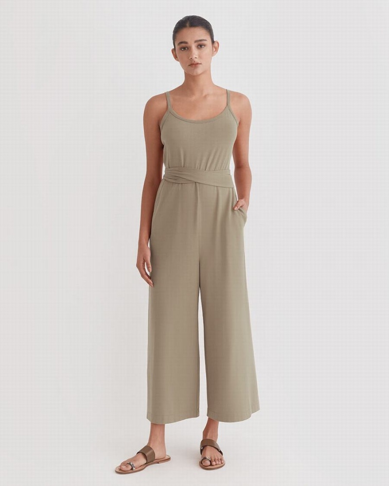 Cuyana V-Back Jumpsuit Dame Grøn | VDD1374LS