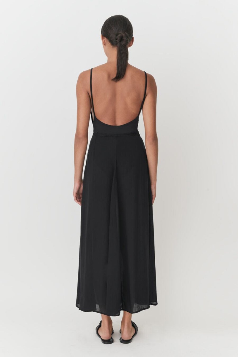 Cuyana Wrap Maxi Cover Up Nederdel Dame Sort | JGI691MN