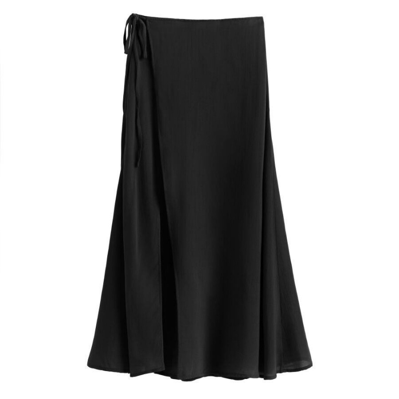 Cuyana Wrap Maxi Cover Up Nederdel Dame Sort | JGI691MN