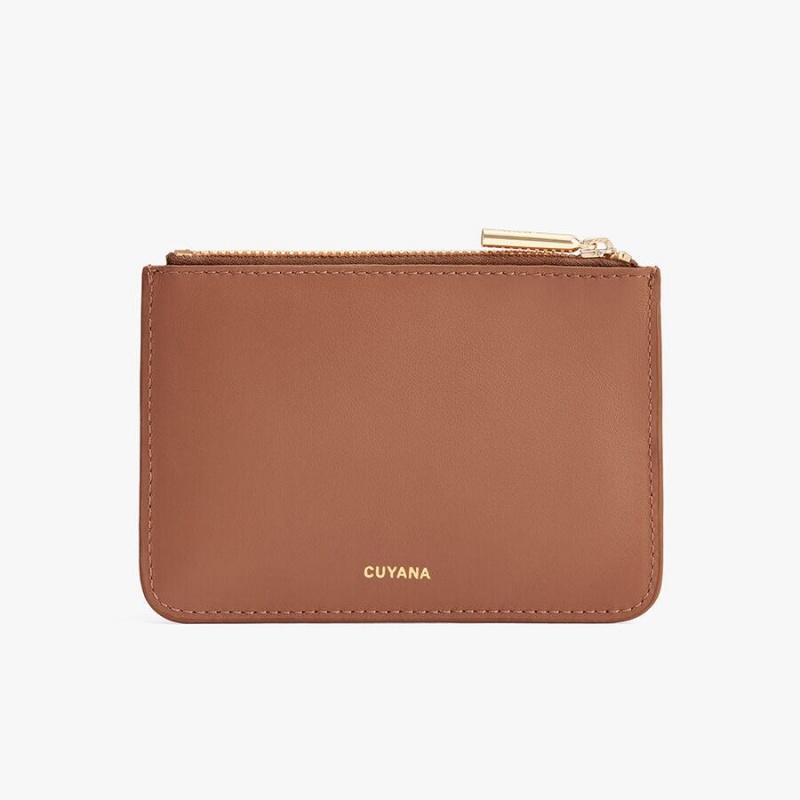 Cuyana Zero Waste Slim Læder Pouches Dame Brune | HJZ41100SK